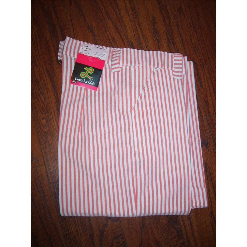 Womens‎ 70's Original Levi's for Gals Sz 9 Barber Candy Striped Red/White Pants!